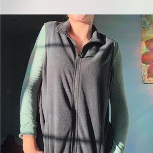 Lands' End Charcoal Fleece Vest